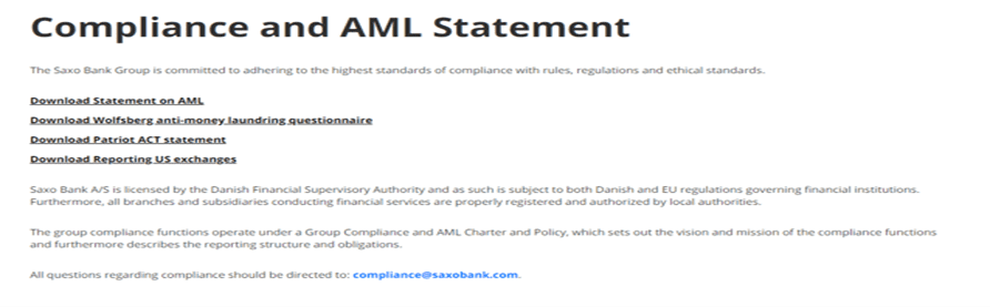 Saxobank compliance and AML AR Saxobank compliance and AML AR